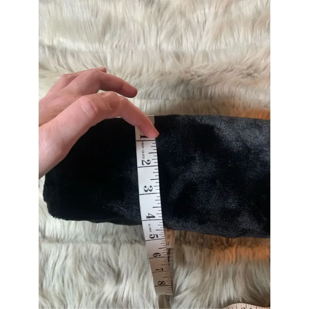 Anastasia Beverly Hills Black Faux Fur Cosmetic Makeup Bag